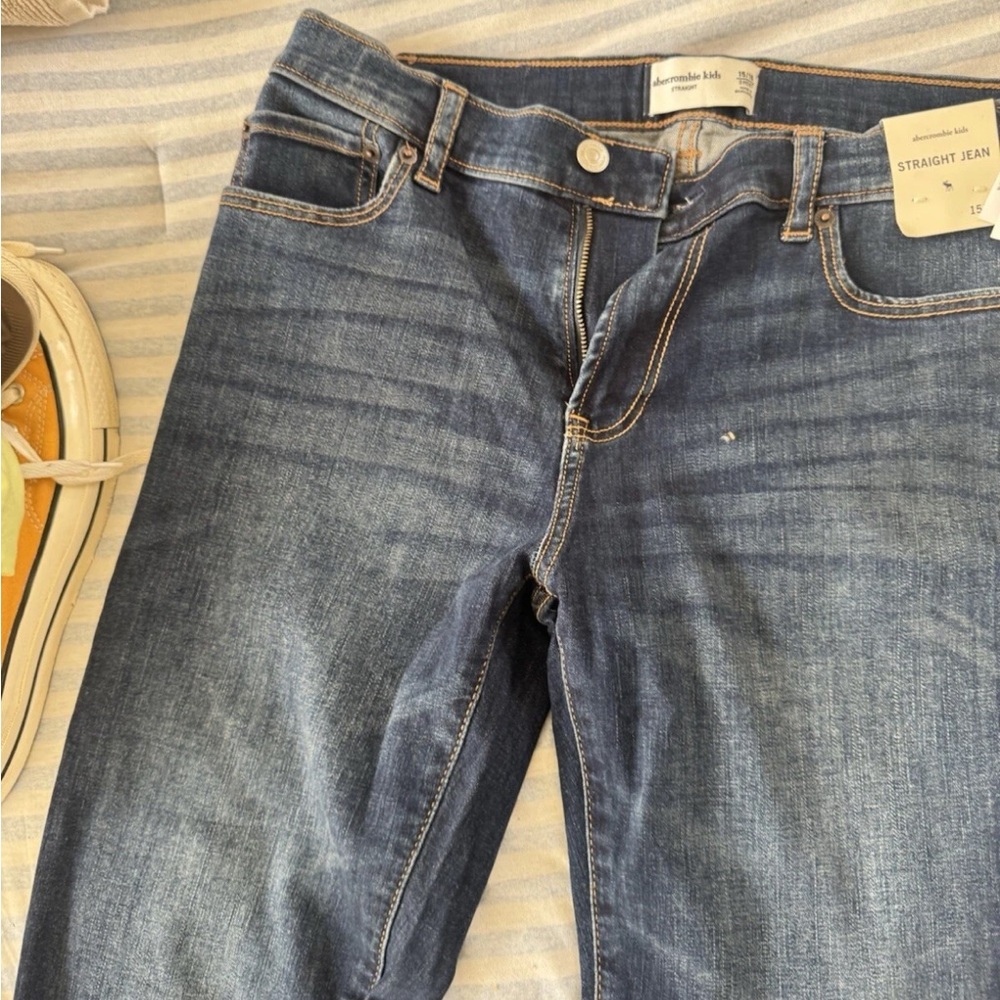 Abercrombie Kids Boys Straight Jean 15 /16 Large Short NWT Blue Jeans #655174247